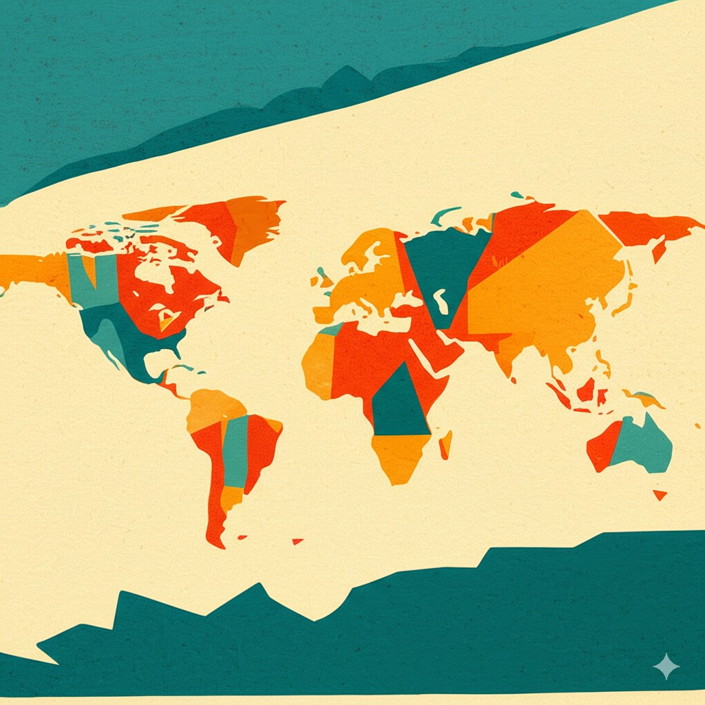 World map showing potential expansion regions